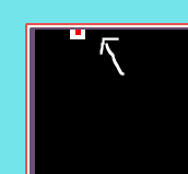 sprite at top edge of screen